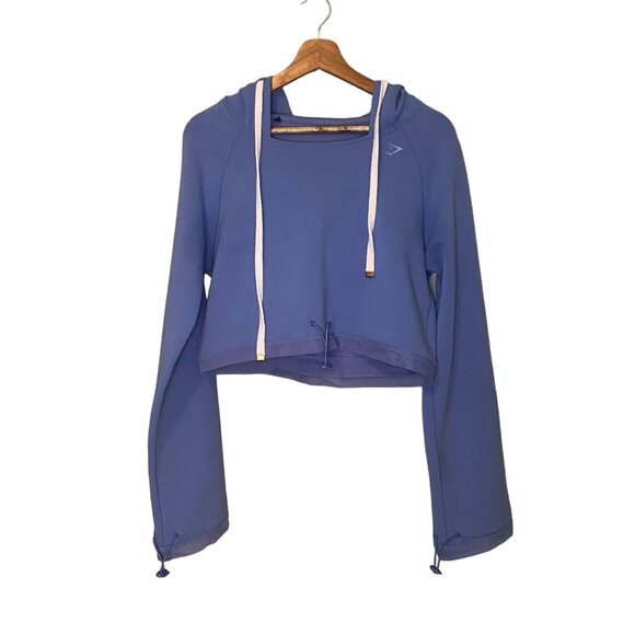 Gymshark X Whitney Simmons Blue Crop Hoodie Womens Sz. Small Athletic Pullover - Picture 1 of 8